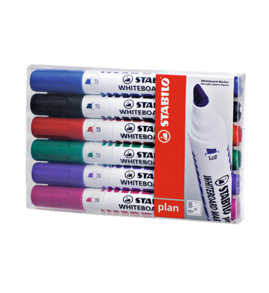 Marc. Pizarra, Plan, Punta Biselada 1.0-5.0 mm, Estuche x 6 Unds. 6 Colores Surtidos